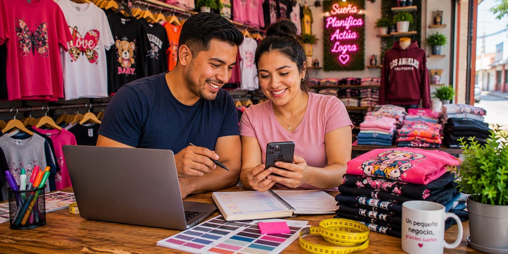 Emprendedores fabricantes gestionando su negocio